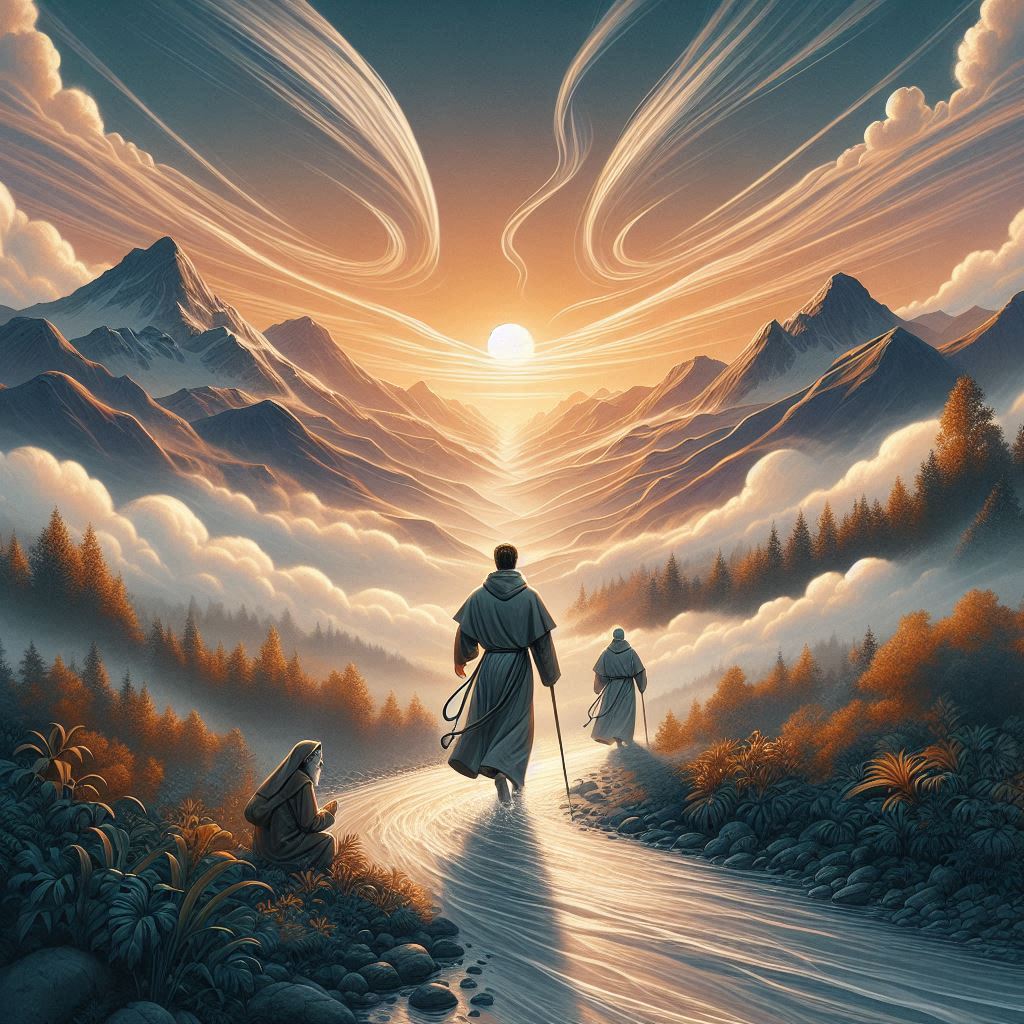 Digitale retraite: pelgrims die lopen